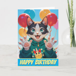 Tarjeta ¡Que tengas un cumpleaños gato gatito perfecto par