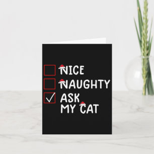 Tarjeta Qué travieso preguntar a los Navidades de Cat Cute