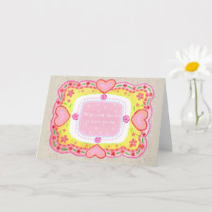 Tarjeta Que tu corazón siga siendo dulce buenos deseos