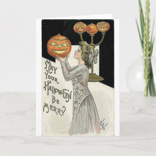 Tarjeta Que tu Halloween sea una mujer dulce y calabaza