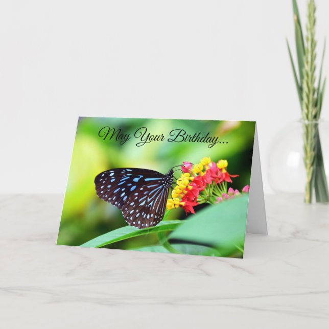 Tarjeta Que tu mariposa de cumpleaños (Anverso)