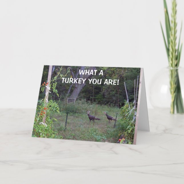 TARJETA ¡QUÉ TURQUÍA NO CELEBRAR CUMPLEAÑOS CON NOSOTROS! (Anverso)