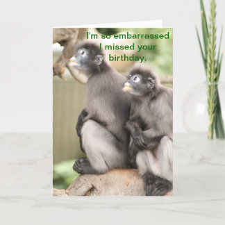 Tarjeta Qué vergüenza que me perdí tu cumpleaños