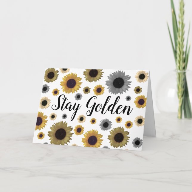 Tarjeta Quédate dorado, girasol (Anverso)