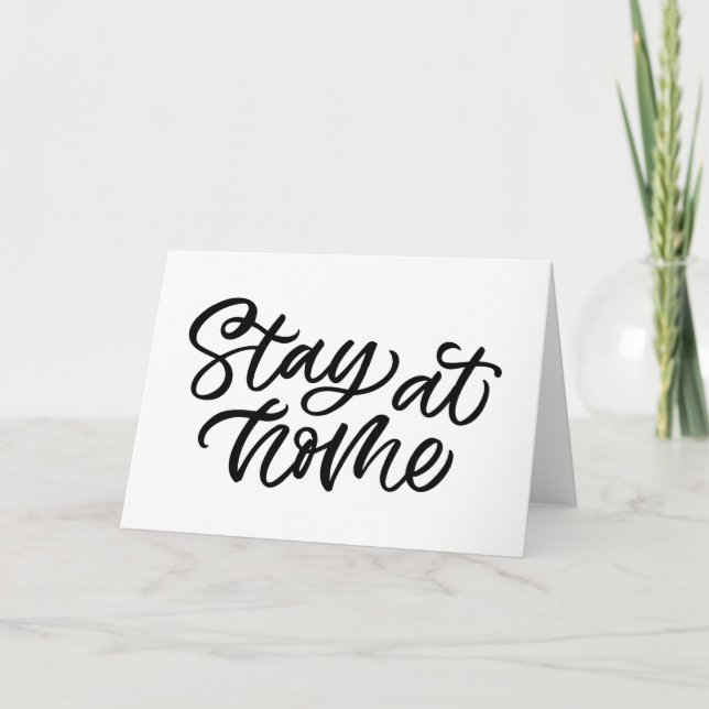 Tarjeta Quédate En Casa| Fuente de Fancy (Anverso)