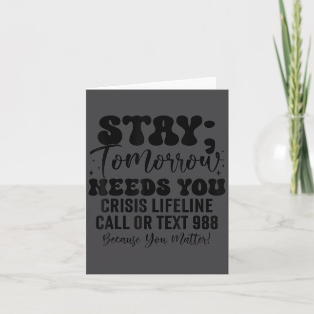Tarjeta Quédate Mañana Te Necesita 988 Prevención Del Suic (Anverso)