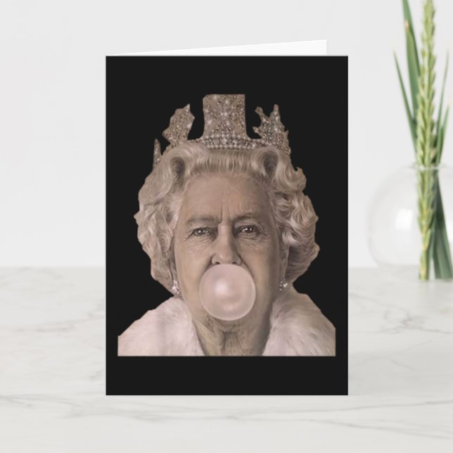 Tarjeta Queen Elithabeth England Uk bubblegum (Anverso)
