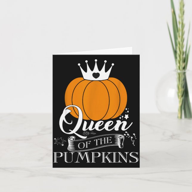 Tarjeta Queen Of The Pumpkins Halloween  (Anverso)