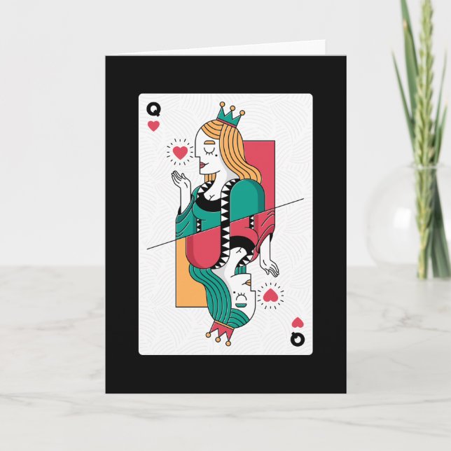 Tarjeta Queen Poker (Anverso)