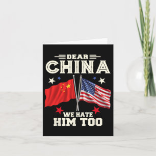Tarjeta Querida China, lo odiamos demasiado contra Trump