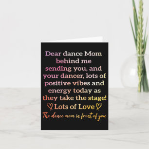 Tarjeta Querida Dance Mom Detrás De Mí Enviándote Gracioso