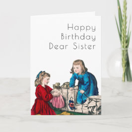 Tarjeta Querida hermana favorita Vintage Art Deco Cumpleañ