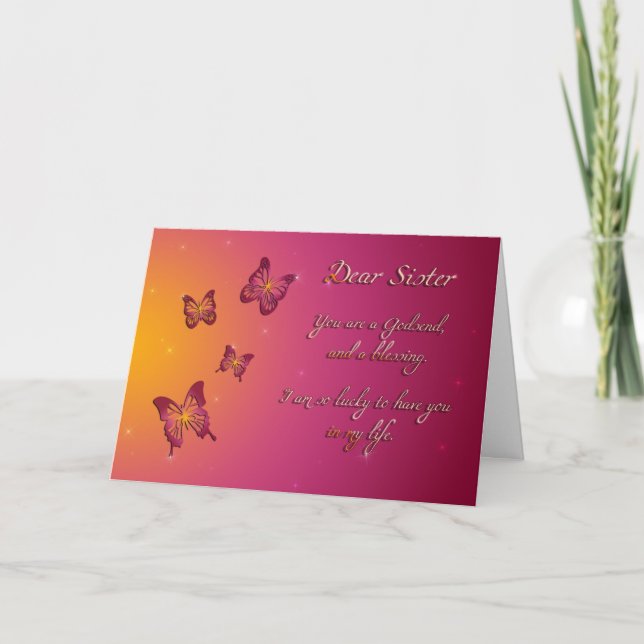 Tarjeta Querida hermana feliz cumpleaños (Anverso)