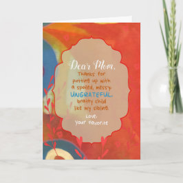 Tarjeta Querida madre de un niño favorito