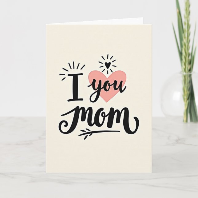 Tarjeta Querida Mamá Te Quiero (Anverso)