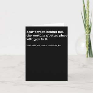 Tarjeta Querida Persona Detrás de Mí El Mundo Es Un Mejor