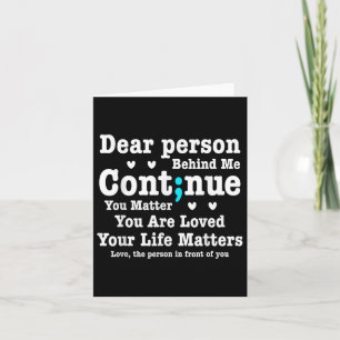 Tarjeta Querida Persona Detrás De Mí Tu Vida Es Amada Semi