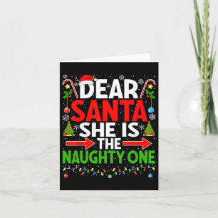 Tarjeta Querida Santa Ella es mala pareja de Navidades Paj