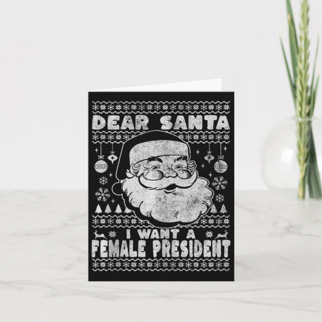 Tarjeta Querida Santa quiero una presidenta Kamala Harris (Anverso)