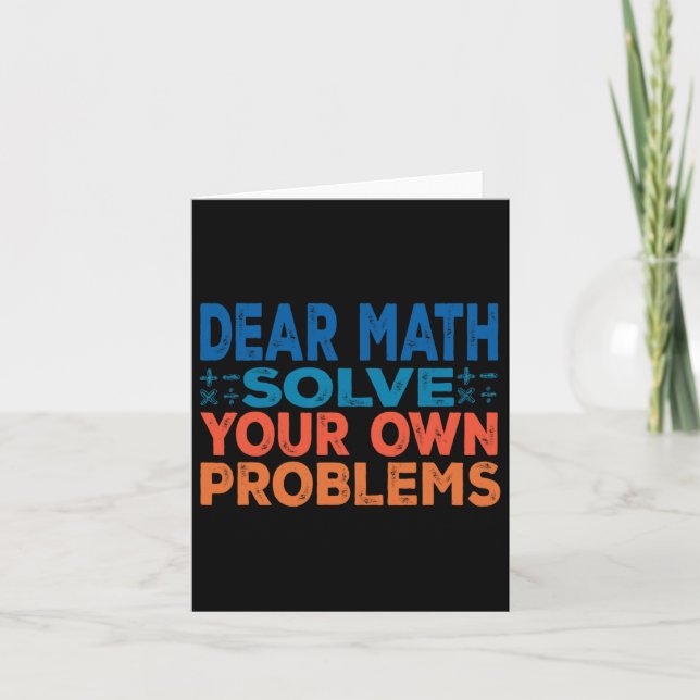 Tarjeta Queridas matemáticas resuelven sus propios problem (Anverso)