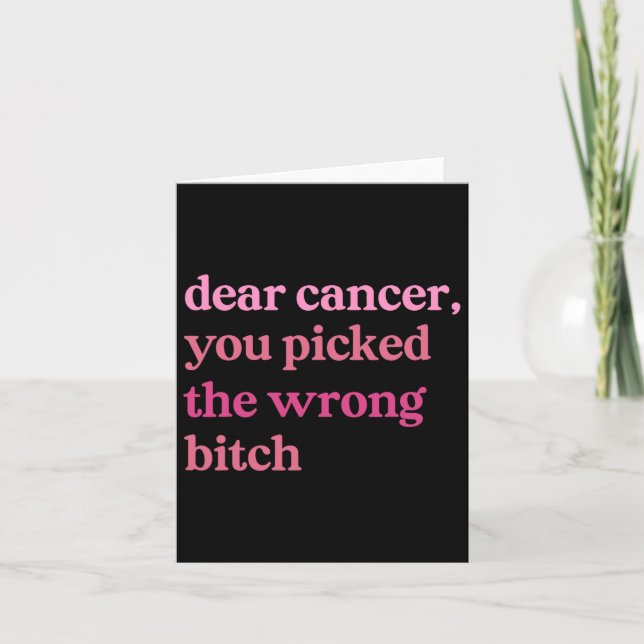 Tarjeta Querido Cáncer: Usted Elige A Un Sobreviviente Equ (Anverso)