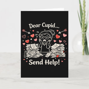 Tarjeta Querido Cupido envía ayuda divertido día de San Va