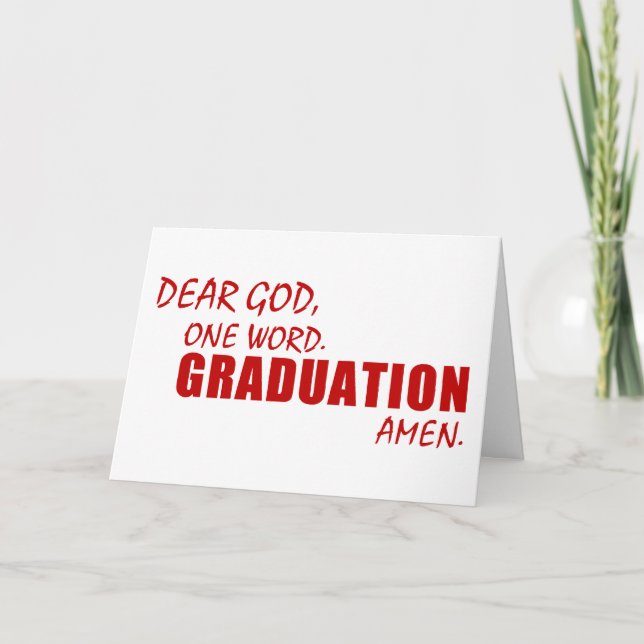 Tarjeta Querido Dios, Una Palabra. GRADUACIÓN. Amén. (Anverso)