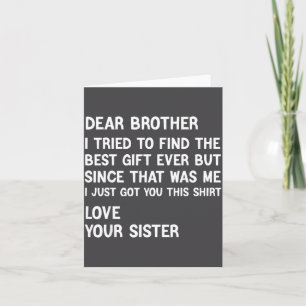 Tarjeta Querido hermano, traté de encontrar el regalo dive