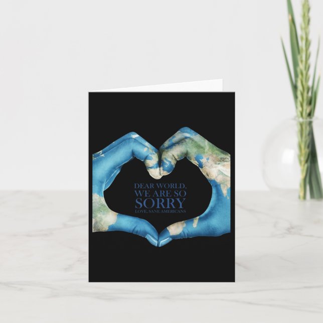 Tarjeta Querido mundo, lamentamos la pérdida de tiempo (Anverso)