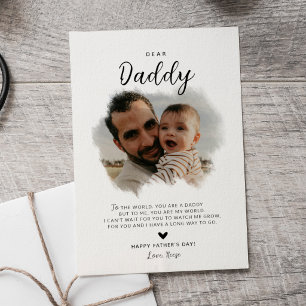Tarjeta Querido Papá   Foto moderna del corazón del Día de