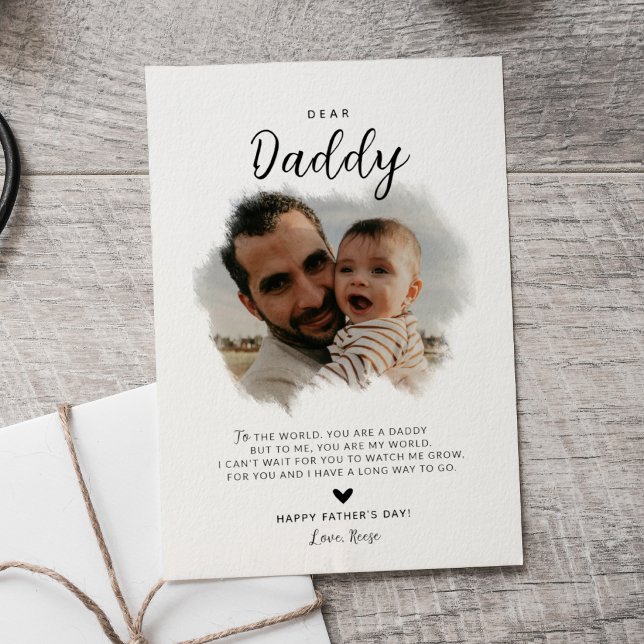 Tarjeta Querido Papá | Foto moderna del corazón del Día de (Subido por el creador)