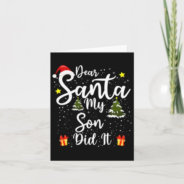 Tarjeta Querido Papá Noel, lo hizo Navidades graciosos (Anverso)