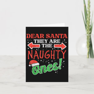 Tarjeta Querido Papá Noel Navidades traviesos Navidad Homb