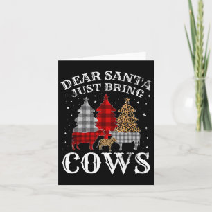 Tarjeta Querido Papá Noel, trae vacas Navidades de búfalo