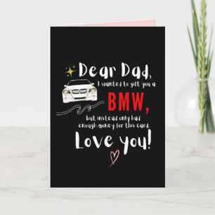 Tarjeta Querido papá y BMW
