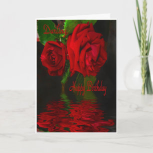 Tarjeta Querido Refelcted-Feliz del cumpleaños del rosa