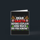 Tarjeta Querido Santa Antes de Explicar Familia de Navidad<br><div class="desc">Querido Santa Antes de Explicar Familia Combinando Pijama de Navidad</div>