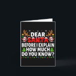 Tarjeta Querido Santa Antes de Explicar Familia Unida Navi<br><div class="desc">Querido Santa Antes de Explicar Familia Unida Pijama de Navidad</div>