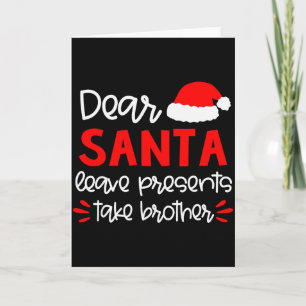 Tarjeta Querido Santa Camiseta Hermanos Familia Pareja Nav