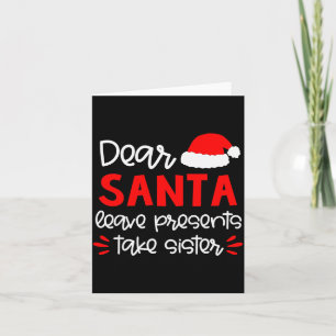 Tarjeta Querido Santa Camiseta Hermanos Familia Pareja Nav