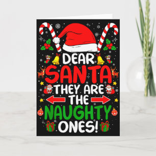 Tarjeta Querido Santa Ellos Son Los Traviesos Divertido Na