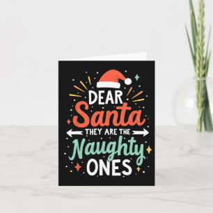 Tarjeta Querido Santa Ellos Son Los Traviesos Familia Dive