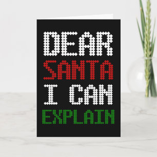 Tarjeta Querido Santa Puedo Explicar Carta Divertida a Sa