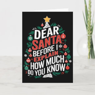 Tarjeta Querido Santa Puedo Explicar Divertidos Pijamas De