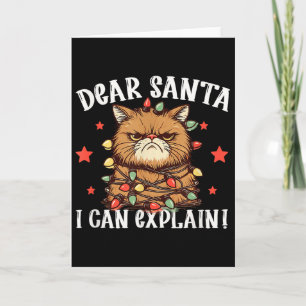 Tarjeta Querido Santa Puedo Explicar El Gato Lo Hizo Funny