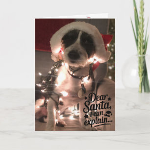 Tarjeta Querido Santa puedo explicar (perro)