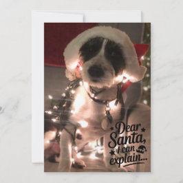 Tarjeta Querido Santa, puedo explicarlo (perro)