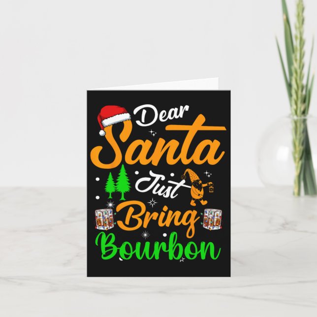 Tarjeta Querido Santa Solo Trae Pijama De Navidad De Bourb (Anverso)