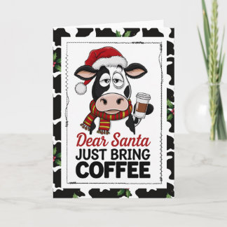 Tarjeta Querido Santa Trae Solo Café Vaca