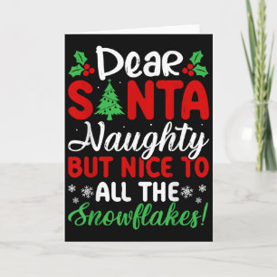 Tarjeta Querido Santa Travieso Pero Amable Con Todos Los C